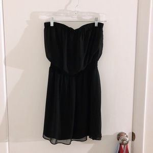 Strapless black dress